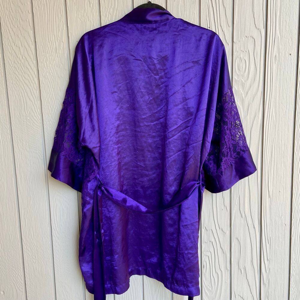 VTG 80s Victoria’s Secret Lace & Satin Kimono Robe OS - Burlesque - Picture 4 of 6